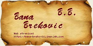 Bana Breković vizit kartica